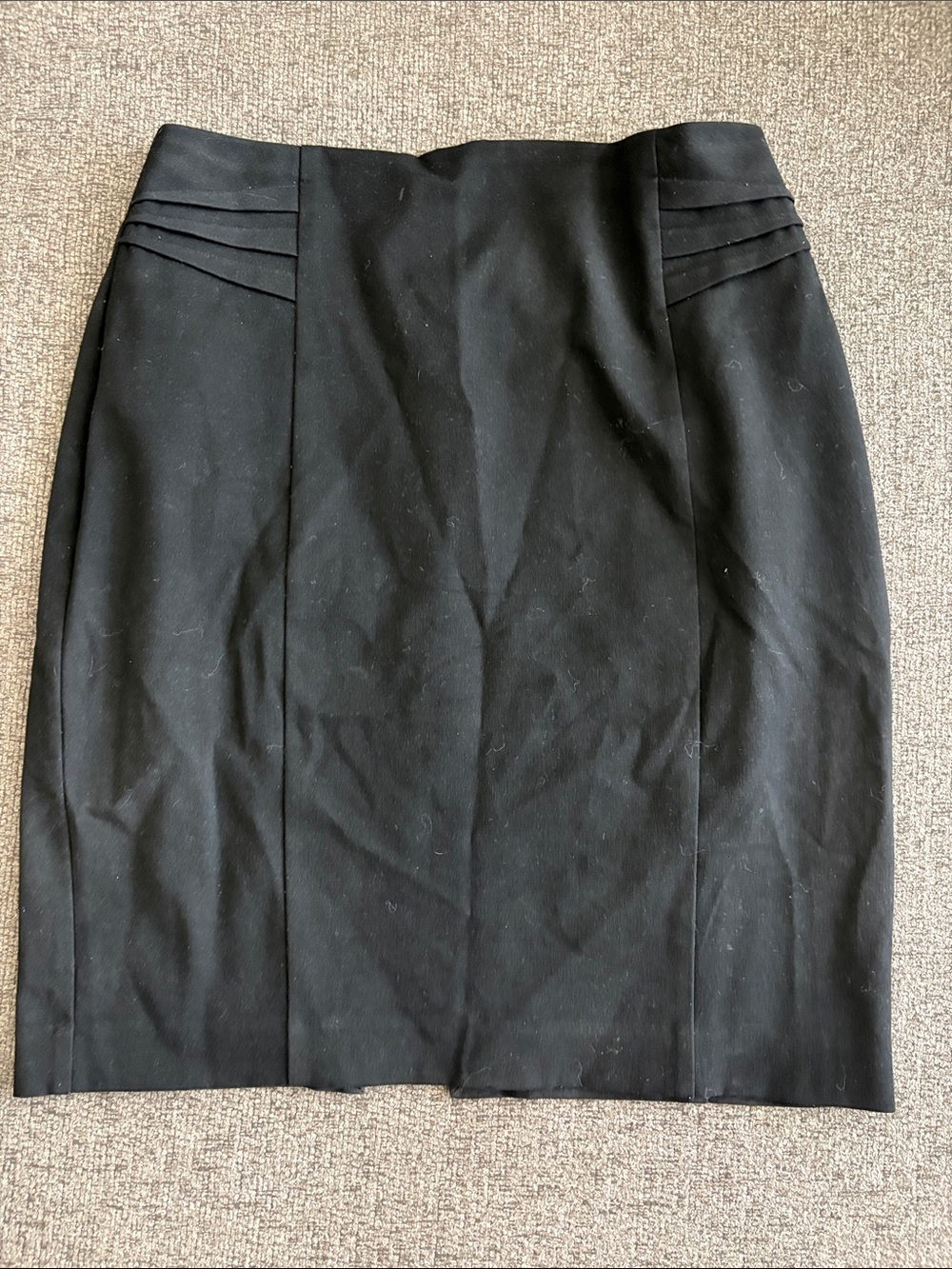 Express Black Pleated-Waist Pencil Skirt